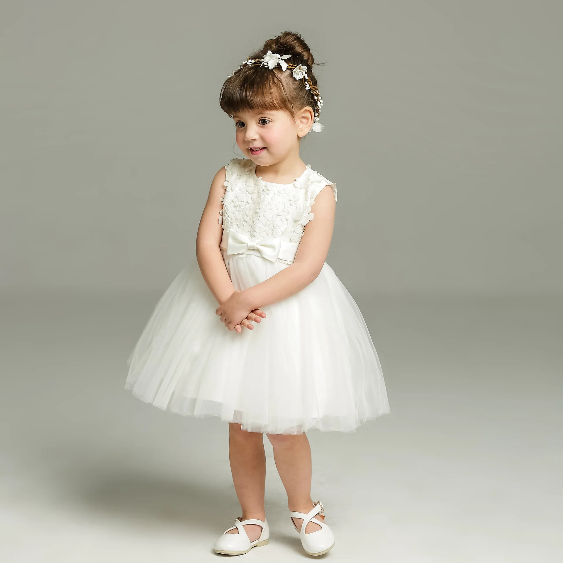 Baby Christening Gowns Dress Infant Birthday Dress Baptism Wear Baby Girl Clothes Summer Dresses Baby Girl Wedding White  Dress