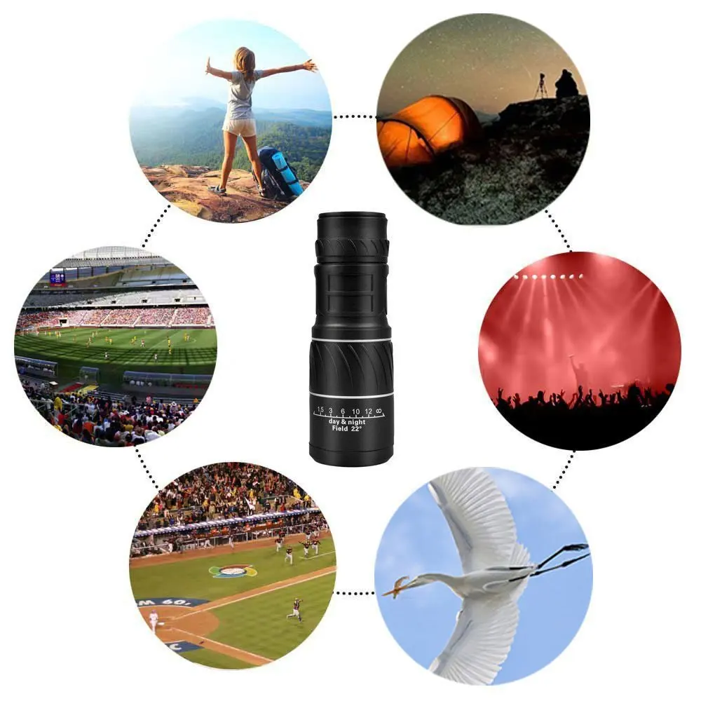 Portable Outdoor 16X52 HD Monocular Telescope Hunting Spotting Handheld For Tourism Sightseeing Concerts Fishing Sailing