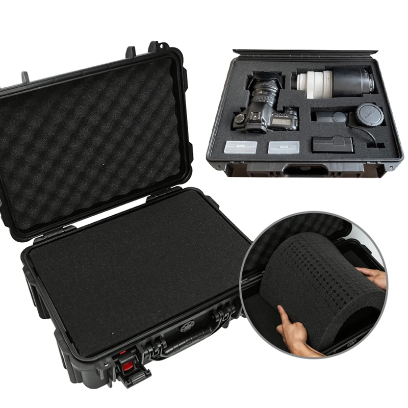 Portable Plastic Safety Protection Box Instrument Case Camera Equipment Waterproof Shockproof Tool Box W/sponge