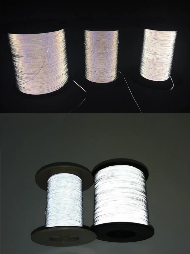 High Light Double Parties Night Warning Two-sided Reflective Thread, Silver Grey, 0.25mm, 4500m/Roll