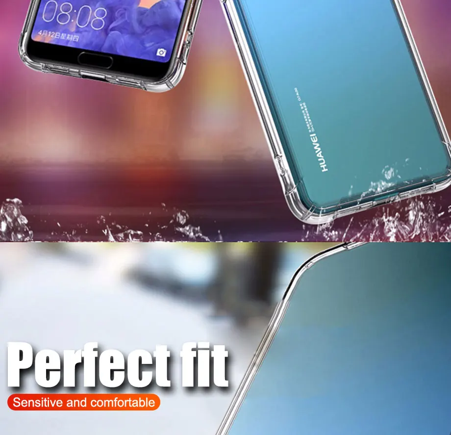 Luxury Soft Case For Huawei P20 P30 Lite Pro Protective Transparent Case Mate 20 30 Lite Honor 20 Lite Pro Silicone Back Cover