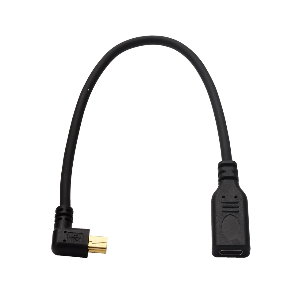 

Кабель Mini USB 2,0 (штекер)/USB 3.1 гнездо типа C (правый и левый угол), адаптер для передачи данных, конвертер, кабель для зарядки 3 А, 25 см