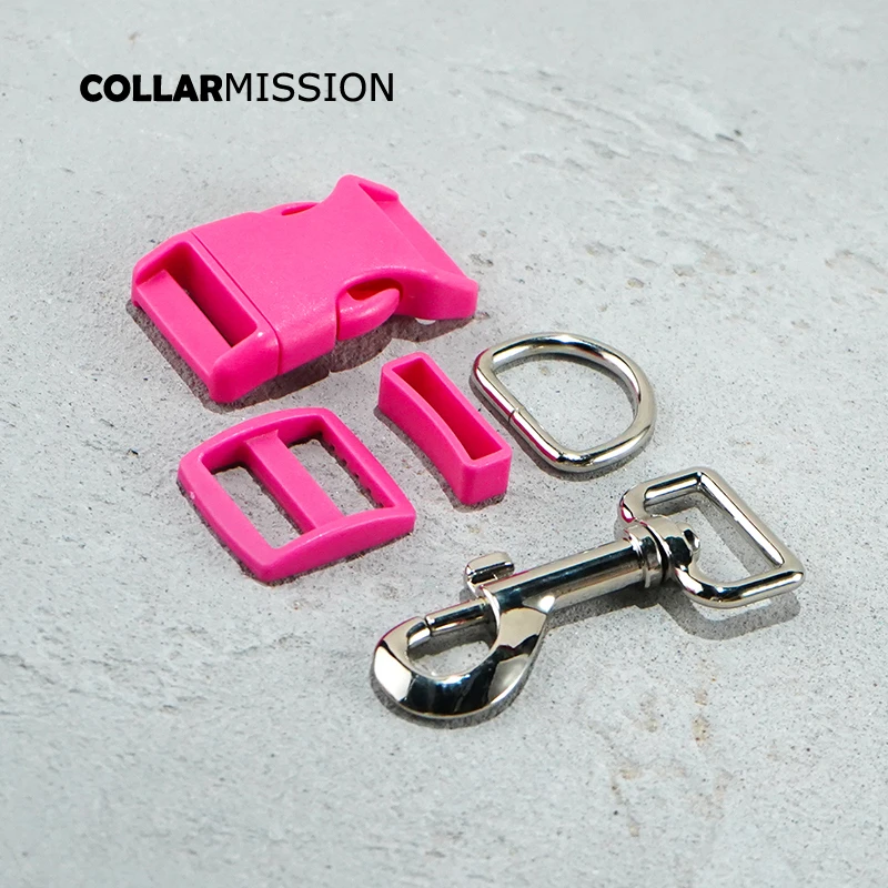 

50pcs/lot(plastic buckle+Tri-Glid+square keeper+D ring+metal dog clasp)electroplating 25mm DIY dog collar accessories 17 kinds