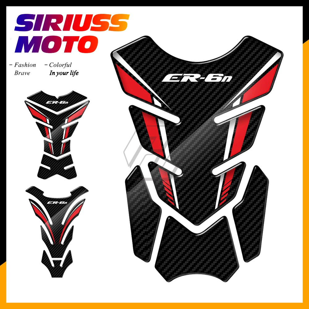 

3D Carbon-look Motorcycle Tank Pad Protector Case for Kawasaki ER6N ER-6N All Year