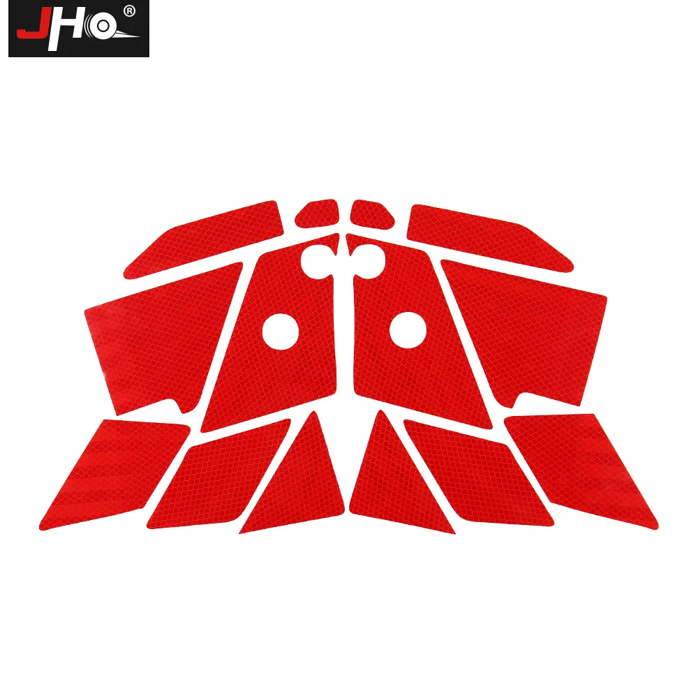 JHO-pegatina reflectante de advertencia de apertura de puerta de coche, accesorio rojo para Ford F150 2016-2020, 4 puertas Crew cabina 2019 2018 2017 Raptor XLT