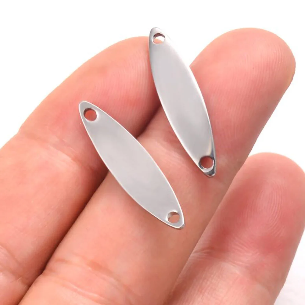 10pcs/lot Gold Stainless Steel Oval Blank Bar Hand Stamping Tags Connectors Bar For Jewelry Making Engraved DIY Making Bracelet