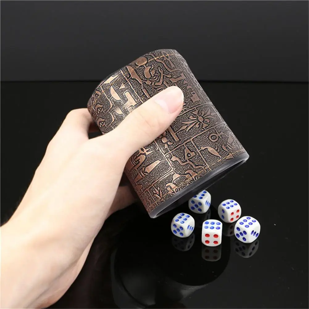 Luxury Leather Dice Cup Egyptian Pattern Style Bars Party Board Game Accessories Paying Cards Supplies Dice Cup Wholesale