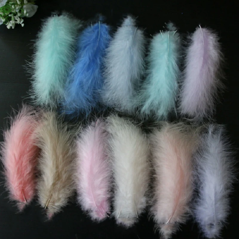 4-6 Inch Turkey Marabou Feather Boa Soft Fluffy Plume Feather Fans DIY Design Creative Decoration Jewelry Accessories 100pcs/lot