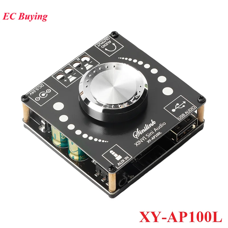 AP100L AP100H 100WX2 Bluetooth-compatible 5.0 Stereo Amplifier Board Module AUX USB Sound Card Digital Power Amp Amplificador