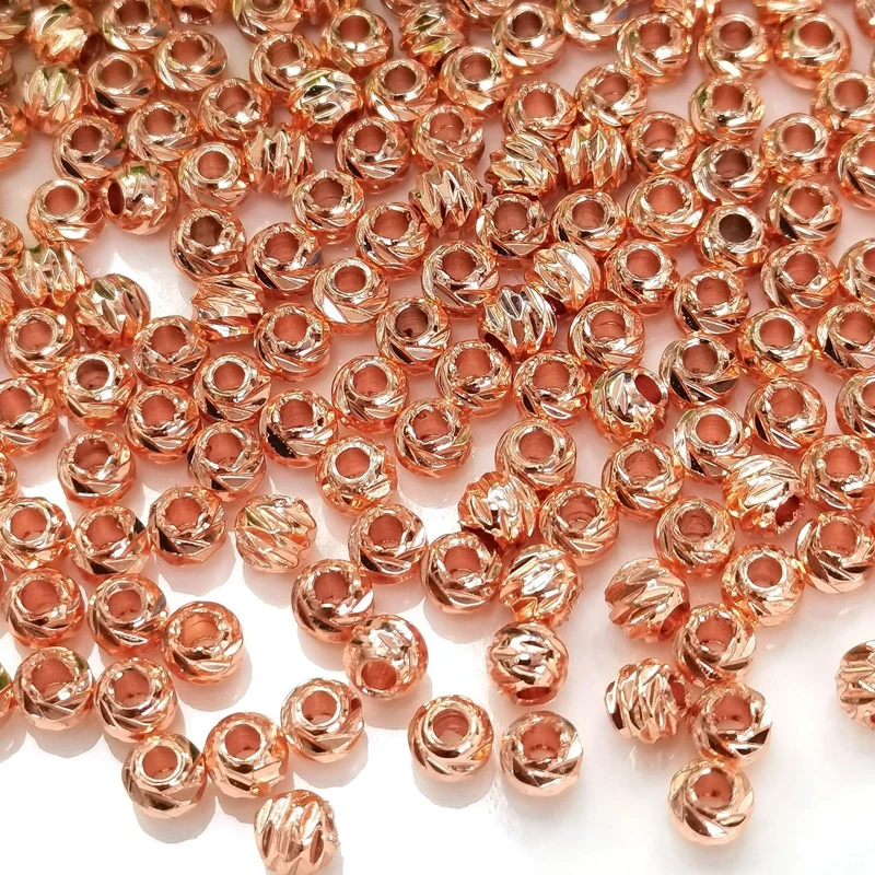 Promotion Plated True 14 K Gold Round Small Flower Balls Loose Beads DIY Jewellery Findings Jewelry Making Accessories