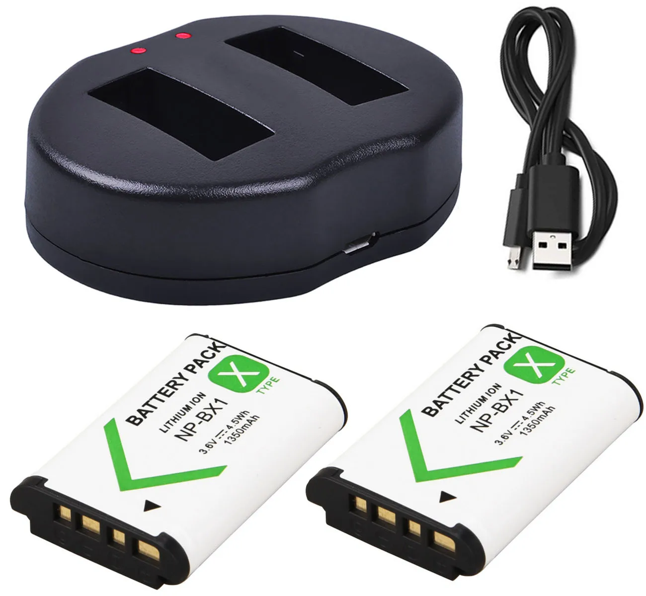 Battery +Charger for Sony HDR-AS50, HDR-AS100V, HDR-AS200V, HDR