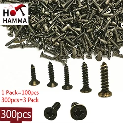 300pcs M2 viti autofilettanti 5mm 8mm 10mm ferro bronzo Hardware scatola di legno accessori per mobili accessori di fissaggio