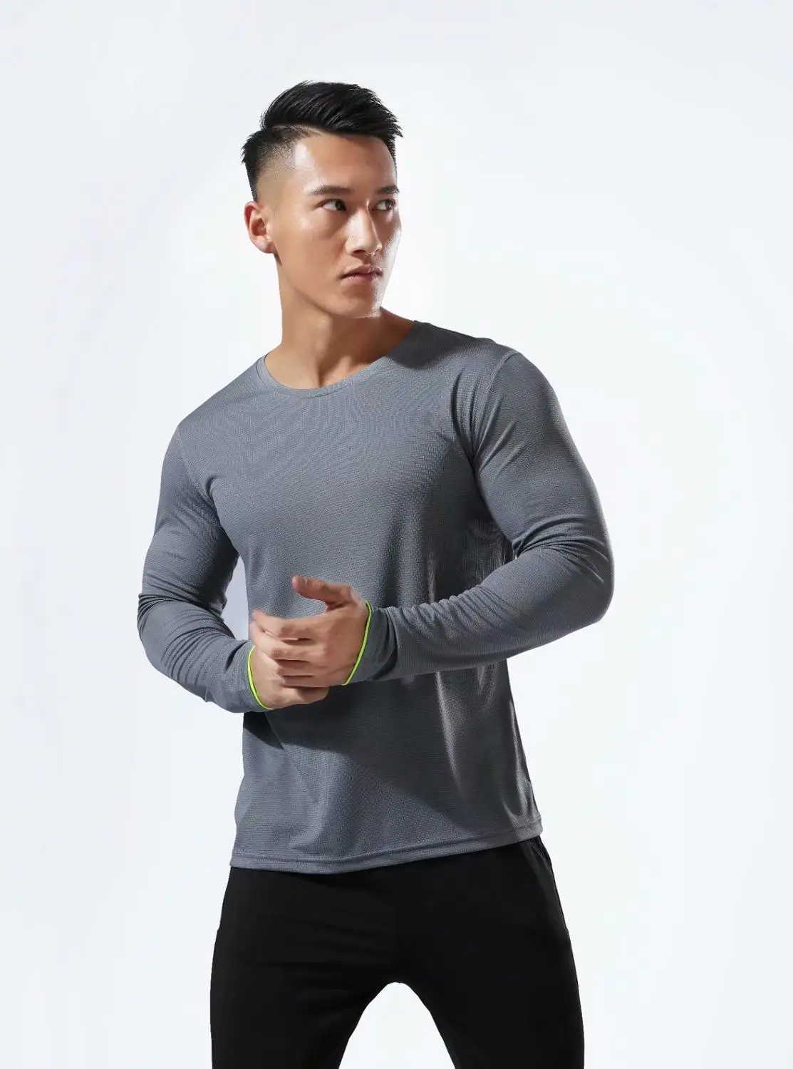 Long Sleeve Sport Shirt Men Fitness T shirt Gym Tshirt Sportswear Dry Fit  Running Quick dry Compression Shirt Workout Sport Top