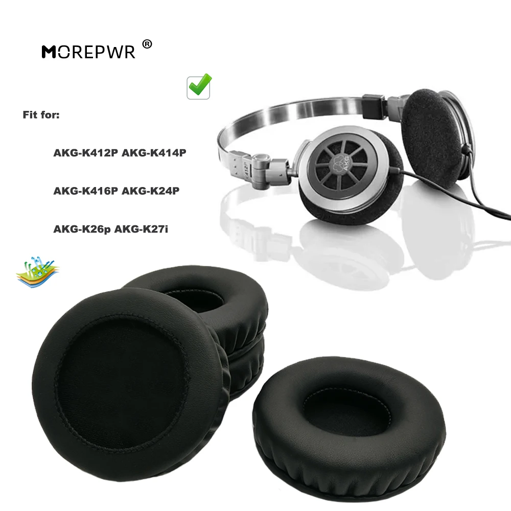 Morepwr New Upgrade Replacement Ear Pads for AKG-K412P AKG-K414P AKG-K416P AKG-K24P AKG-K26p AKG-K27i Headset Cushion Earmuff