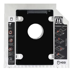 TISHRIC Aluminum 2nd HDD Caddy 9.5mm 12.7mm SATA 3.0 Optibay Hard Disk Drive Box Enclosure DVD Adapter Case 2.5 SSD For Laptop