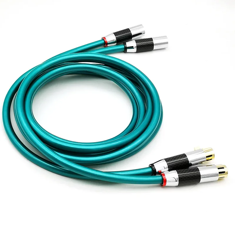 Cable de señal balanceado Ortfon OCC verde de alta gama con cable balanceado XLR de 3 pines de fibra de carbono