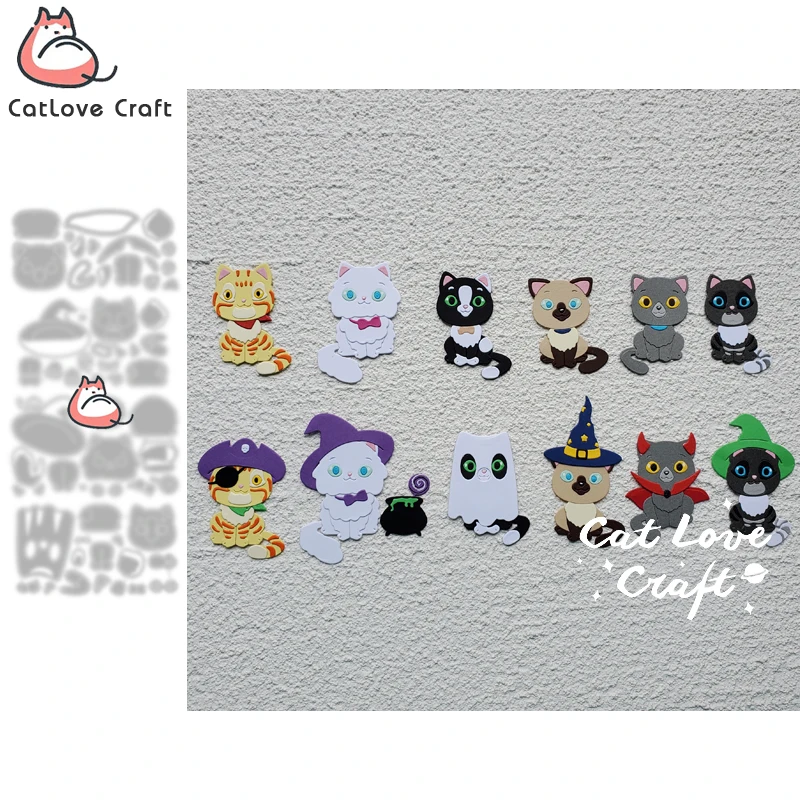 Catlove Cat Animal Halloween Metal Cutting Dies Scrapbooking Stencil Die Cuts Card Making DIY Craft Embossing New Dies For 2021