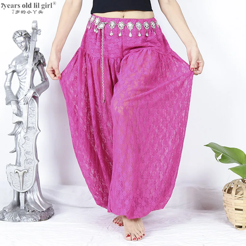 

7years Old Lil Girl 2021Belly Dance Harem Pants Lace Tribal Bloomers F0001 4