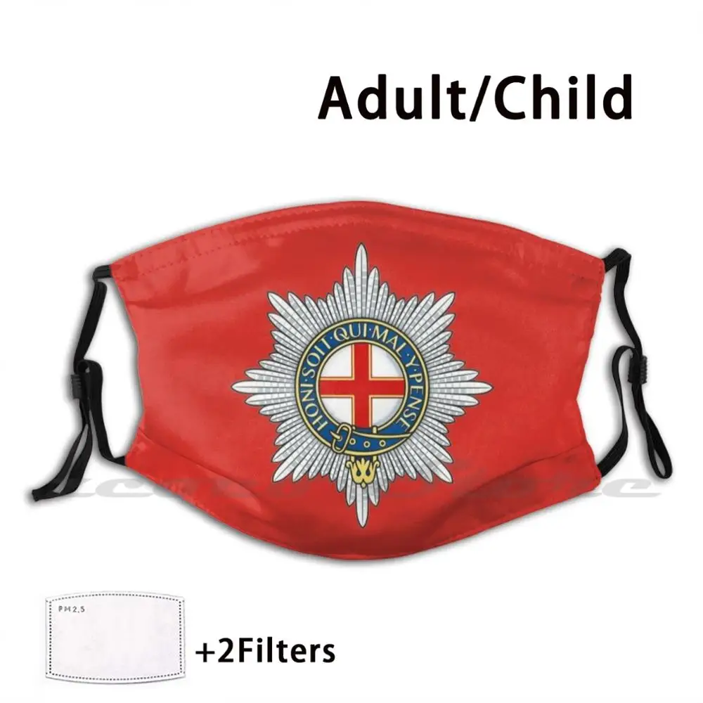 Coldstream Guards (Uk) maska dorosły dziecko zmywalny filtr Pm2.5 Logo kreatywność Coldstream Guards brytyjska armia brytyjska jednostka wojskowa