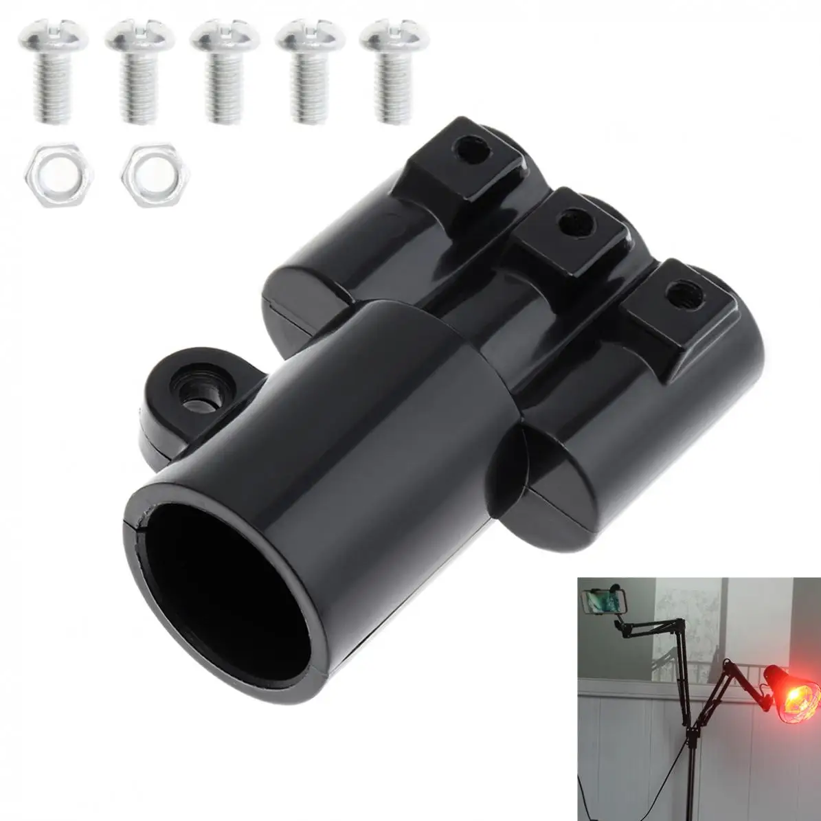 Lighting  Accessories Kit Multifunctional 3 Head Connector for Adjustable Telescopic Lamp Rod