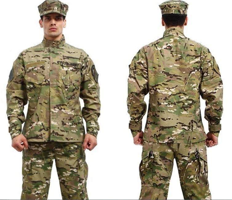 Outdoor Men’s    Uniform Breathable Wear-resistant Camouflage Soldier Clothing Camping Training Jacket Set