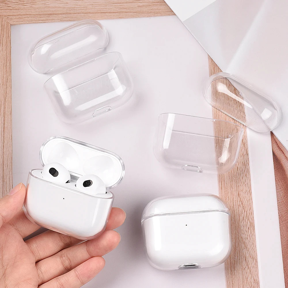Casing Transparan untuk Airpods 2 3 Pro 1 Casing PC Penutup Earphone Bening untuk Apple Air Pods Pro 2 3 1 Casing Earpods Cangkang Kotak Pengisi Daya