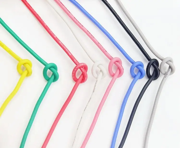 1M 18AWG Silicone Rubber Wire Electron Copper Wire Insulated LED Lamp Lighting Cable Soft Flexible High Temperature Line UL3135