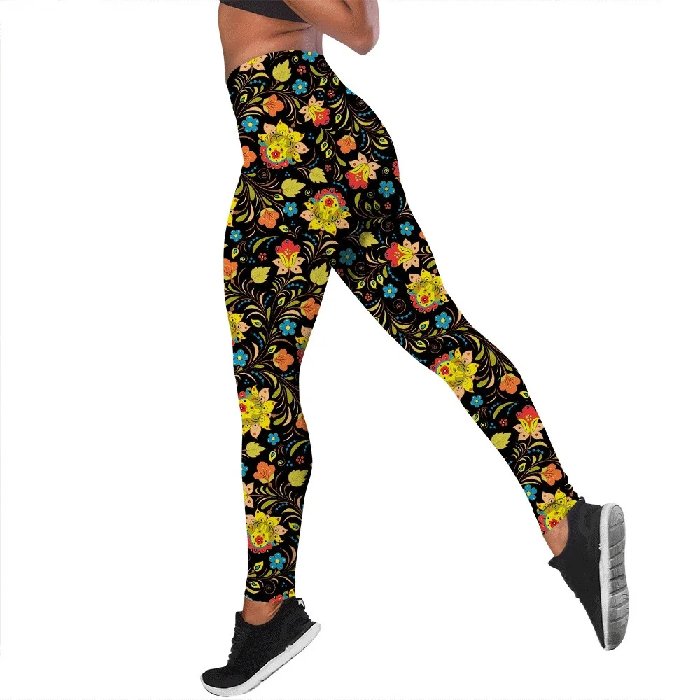 CLOOCL-mallas con estampado bohemio para mujer, Leggings elásticos, de cintura alta, 3D, informales, para exteriores, Fitness, Jogging