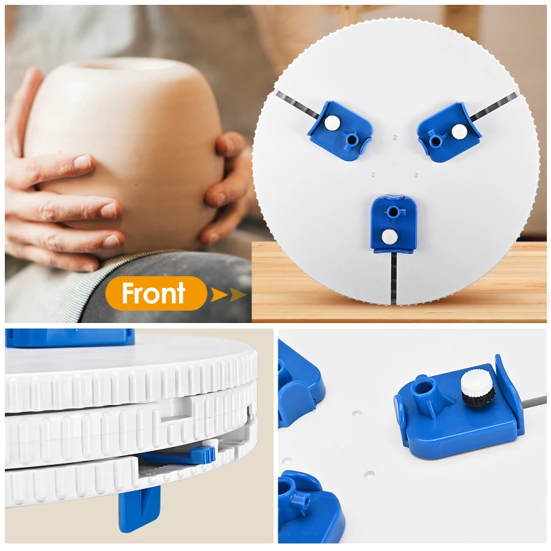 Adjustable Pottery Ceramic Trim Holder Clip Centers Pottery Wheel Round Plate Polymer Scraping Modelling Repair Tools Drop ship