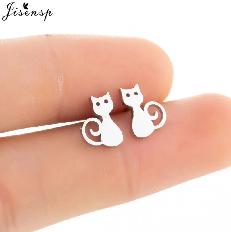 Mutiple Cartoon Animal Earrings for Women Girls Small Stainless Steel Chihuahua Dog Cat Paw Earing 2025 Fashion Men Studs