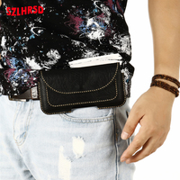 Insert card Belt Waist Bag business Genuine Leather Case For ZTE Nubia Z20 Red Magic 3S Z18 mini V18  Z17s M2 Lite Z11 Max Z9