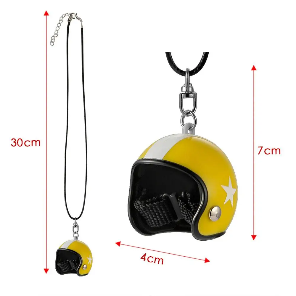 Cute Car Pendant Helmet Rearview Mirror Hanging Cartoon Automobile Interior Decoration Ornament Accessories Car Pendant