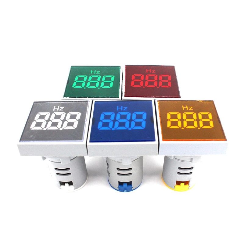 Square Panel LED AC Digital Display Frequency Table Gauge Hertz Meter Indicator Signal Lamp Lights Range 0-99Hz Warning Light