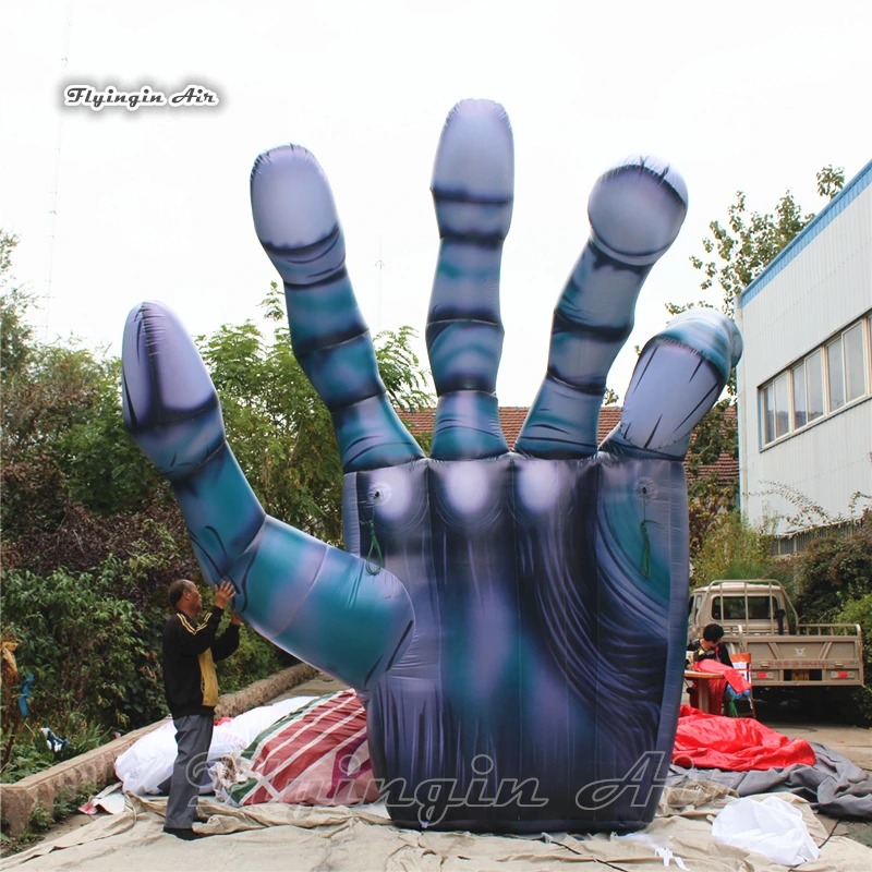 Entrance Decorative Horrible Inflatable Hand 3m/4m Giant Death Hand For Halloween Night Events