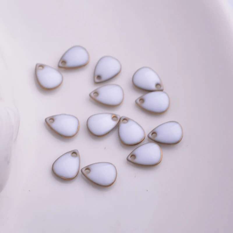 30 Stück 5*7mm emaillierte Kupfer-Mini-Wassertropfen-Anhänger, beidseitig emailliert, tropfenförmiger kleiner Anhänger – Detail 10