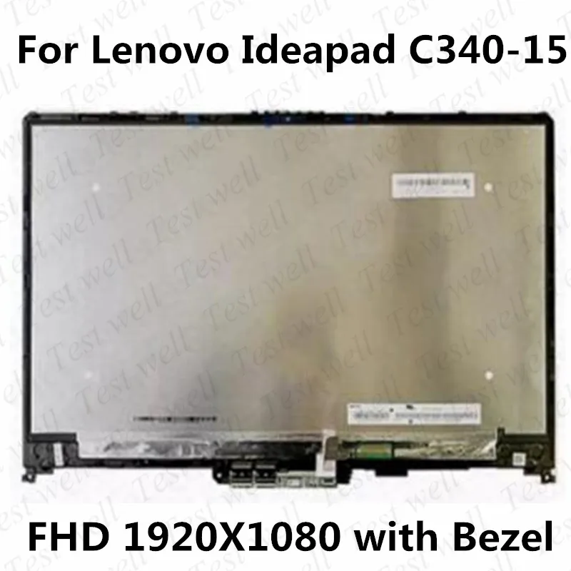 Original For Lenovo IdeaPad C340-15 C340-15IIL C340-15IWL FHD 1920X1080 LCD Touch Screen Glass Digitizer Assembly with frame