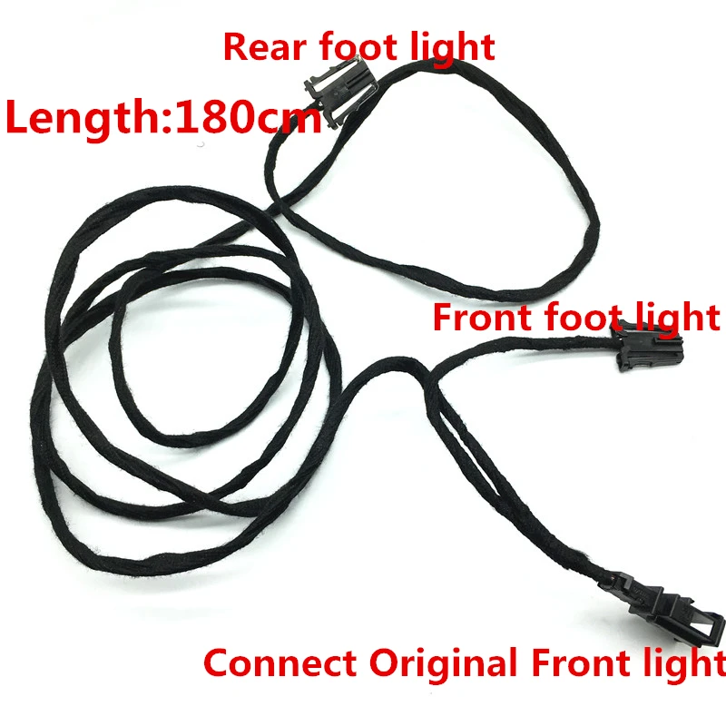 For PASSAT B6 GOLF 6 MK6 7 MK7 Jetta 5 MK5 6 Tiguan Car Interior Lamp Footwell light footstep space light Cable Wiring Harness
