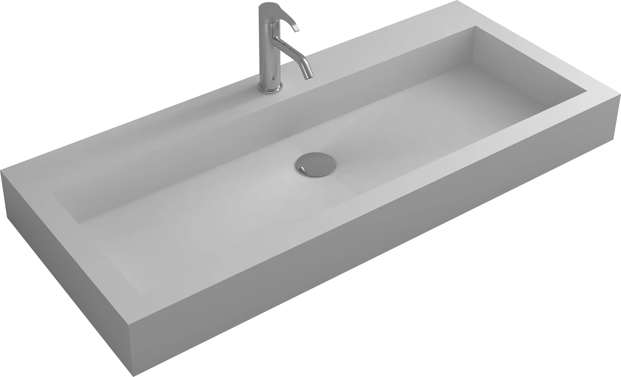 

1200mm Corain Rectangular Wall Hung Vessel Wash Sink Matt Solid Surface Stone Wash Basin RS38431