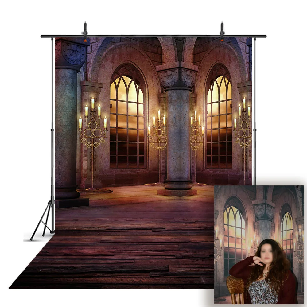 

Retro Castle Palace Window Photography Background Vinyl Backdrop Studio Photo Prop Portrait photo booth background polyester