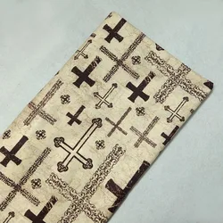 50x105cm Various Christian Cross Printed Cotton Fabric Jesus Bible Cross Fabric Patchwork for Cloth Dress Party Home Decoration