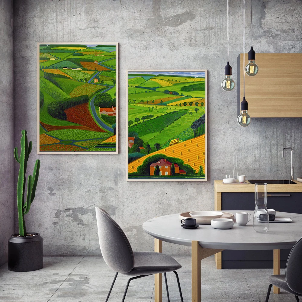 David Hockney Art Works The Road Crossing the Earth Vintage Canvas Posters Abstract Works Painting Living Room Home Decoration