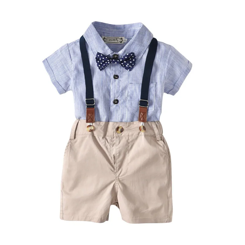 

0-24M Summer Kids Suits Blazers for Boy Costum Baby Boys Shirt Overalls Suit Boys Formal Wedding Wear Cotton Children Clothing