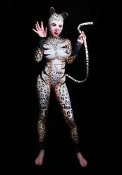 Halloween jumpsuit nightclub bar party animal dance costume women men show bodysuit