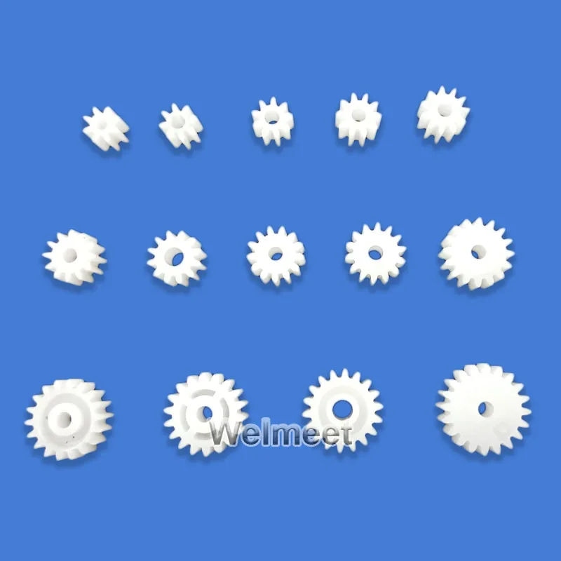 10PCS 8T 18T Teeth 0.5 Modulus 0.8/1.0/1.5/3.0mm Hole Spindle Plastic Gear Motor Shaft Reduction