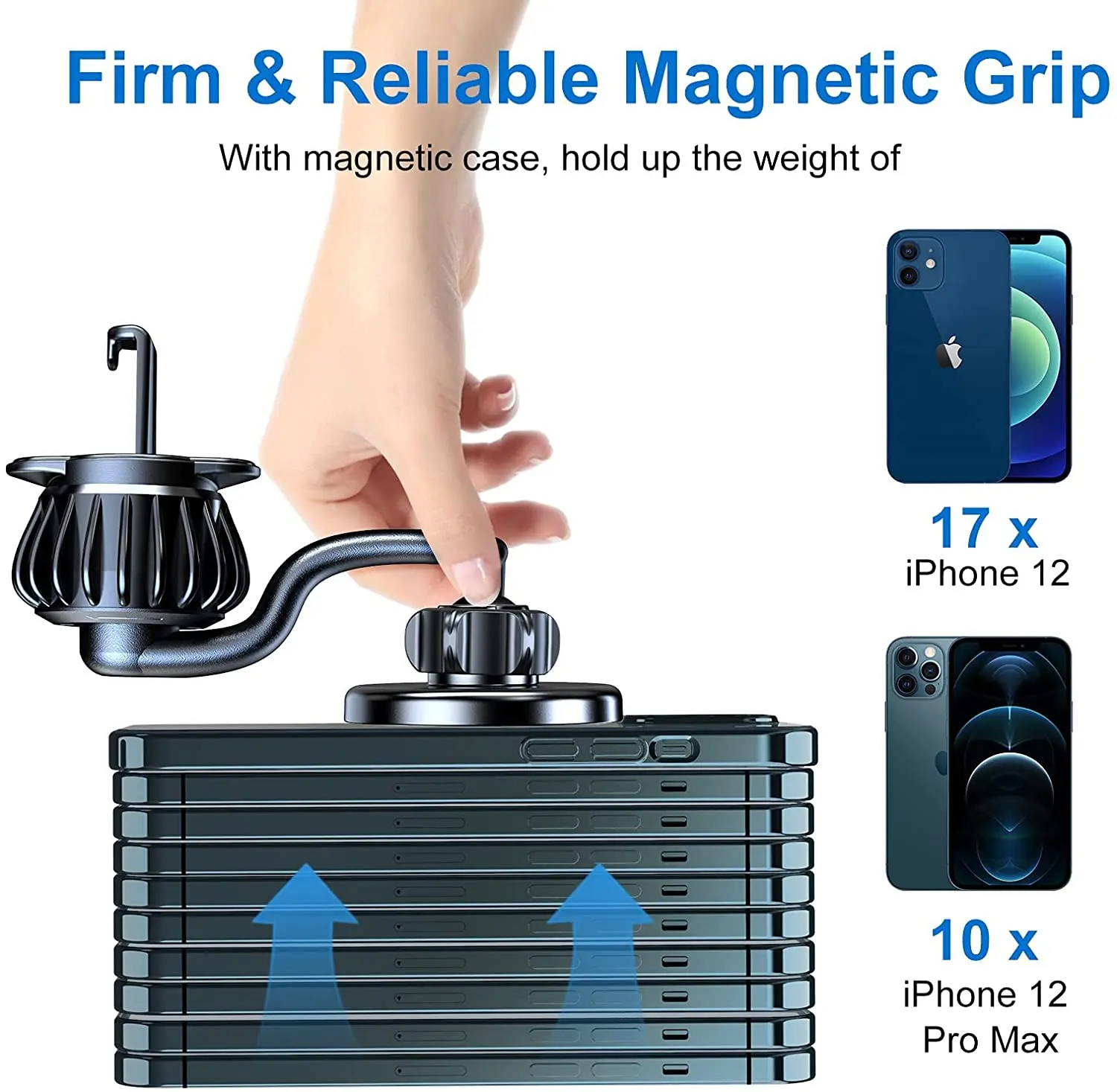 حامل هاتف مغناطيسي EWA متوافق مع حامل السيارة MagSafe لهاتف iPhone 14 13 12 Pro Max Mini وجميع الهواتف 360 °   تدوير حامل الذراع