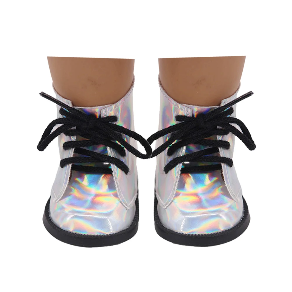 7 CM Rainbow Boots With Black Shoelace Fit 18 Inch American&43 CM Reborn Baby Doll Clothes Shoes Nenuco Ropa Girl DIY Toys