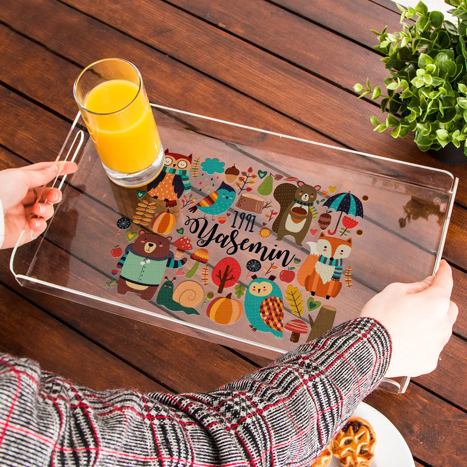 DOLBOVI Friend Birthday Gift Personalized Acrylic tray tray поднос plateau de service