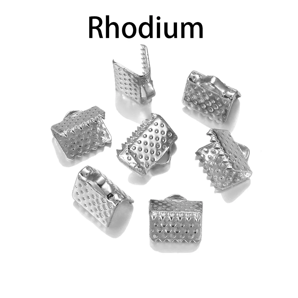 50pcs Cord Crimp End Beads Buckle Tips Clasp cord flat cover clasps For Jewelry Making Findings Diy Necklace Bracelet Connectors image 6