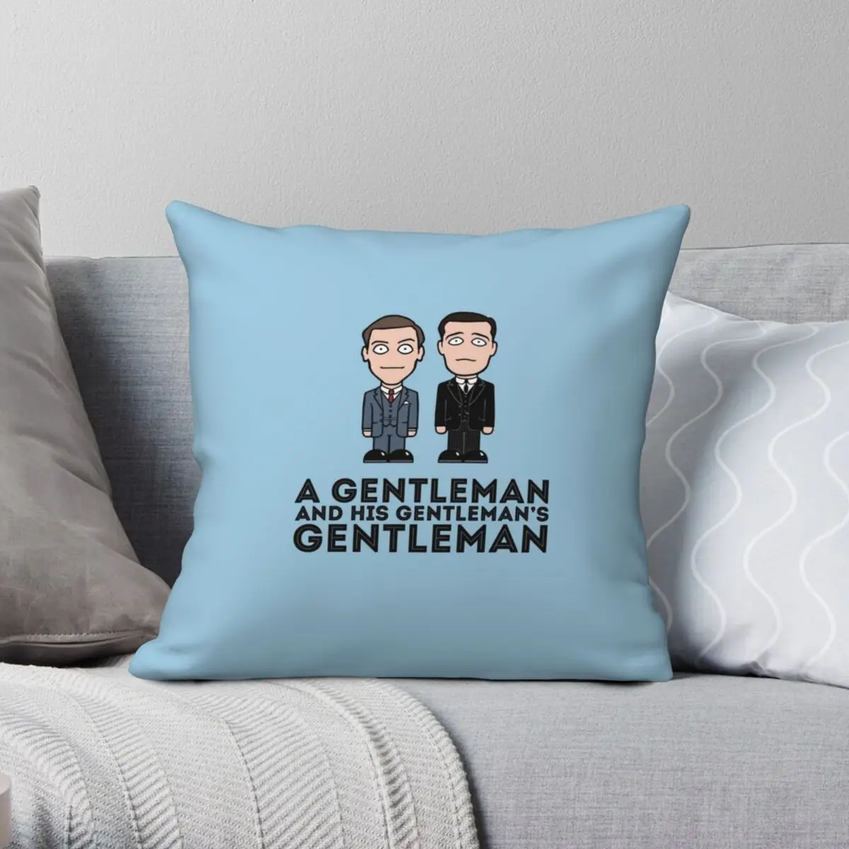 Jeeves And Wooster Square Pillowcase Polyester Linen Velvet Creative Zip Decor Throw Pillow Case Bed Cushion Cover