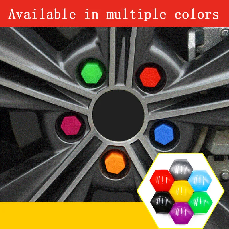 20 Pcs/set 17mm Car Wheel Nut Caps Protection Covers Caps Anti-Rust Auto Hub Screw Cover Car Tyre Nut Bolt Exterior Decoration